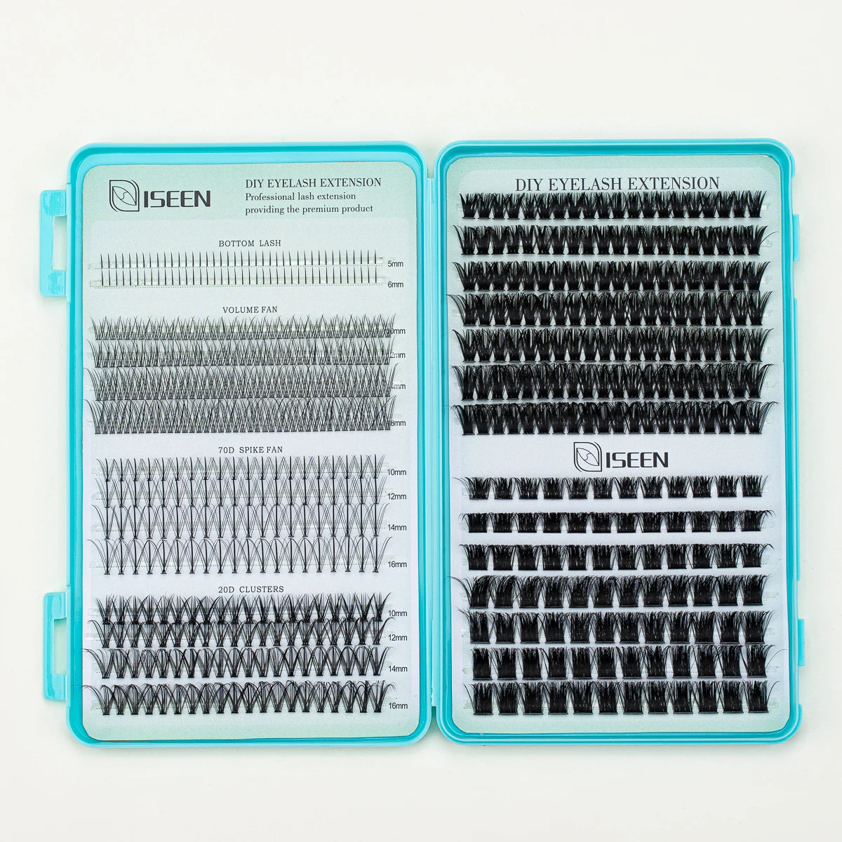 Eyelash Extension Kit DIY Eyelash Clusters Large Capacity Mix Styles Individual Lashes Kit with Lash Tweezers for Self Use