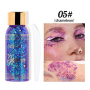 With Smear Spoon Multifunctional Eye Glitter Nail Hair Body Face Glitter Gel Art Flash Loose Sequins Cream Festival Glitter Deco