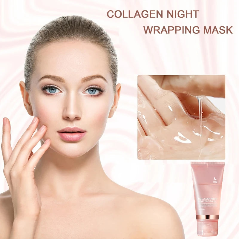1/2/3box Collagen Wrapping Night Mask with Brush,Deep Moisturizing Care,Contains Collagen & Firming Facial Skin Care for Bedtime