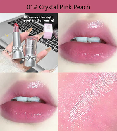 Cappuvini Sweet and Cool Bow Thermochromic Lipstick is a moisturizing and hydrating lip balm that reduces lip lines and changes