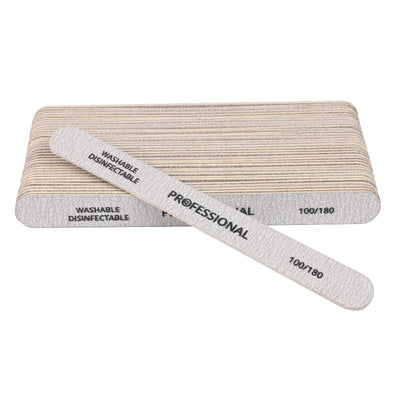 10pcs Nail File 100/180 Wooden Nail Buffer Professional Sandpaper Nail Gel Polish Files Strong Thick Grey Sanding Manicure Tools