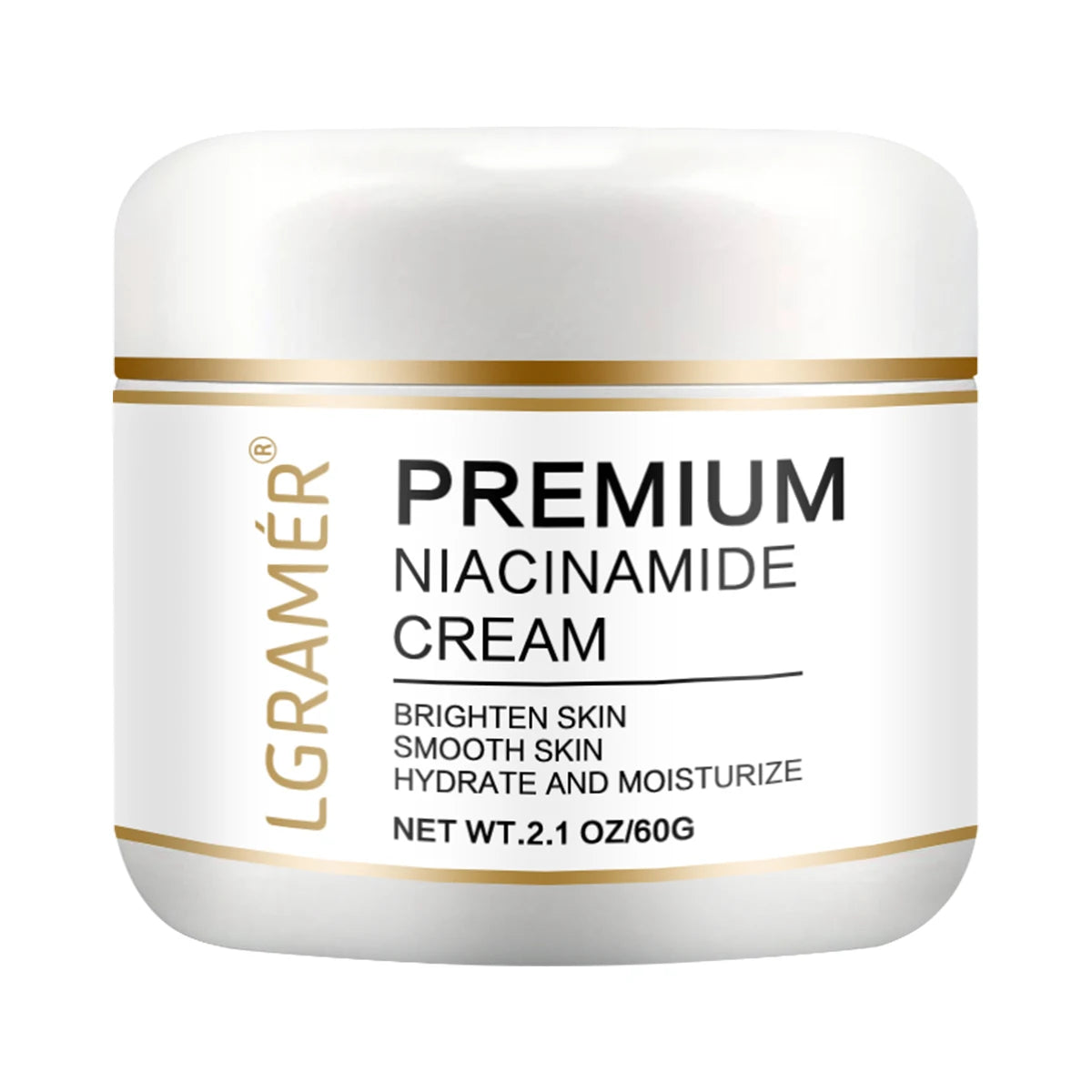 LGRAMER Gold Hyaluronic Acid Nicotinamide Face Essence Moisturize Replenishment Smooth Brighten Skin Care Firming Facial Serum