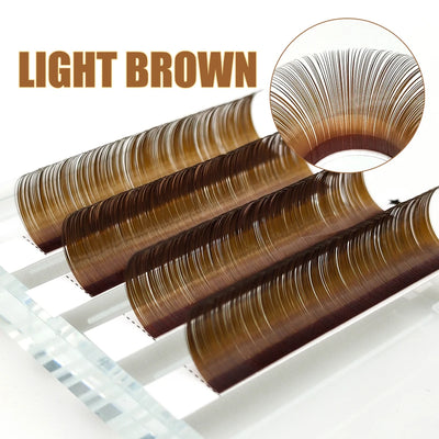Abonnie Chocolate Dark Brown Individual Eyelash Extension 8-15mm Brown Color False Lashes Mink Eyelash Extension