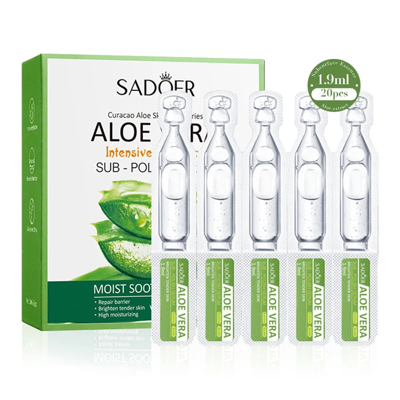 SADOER Aloe Vera Anti Aging Face Serum Moisturizing Brightening Firming Hydrating Facial Essence Beauty Face Skin Care Products