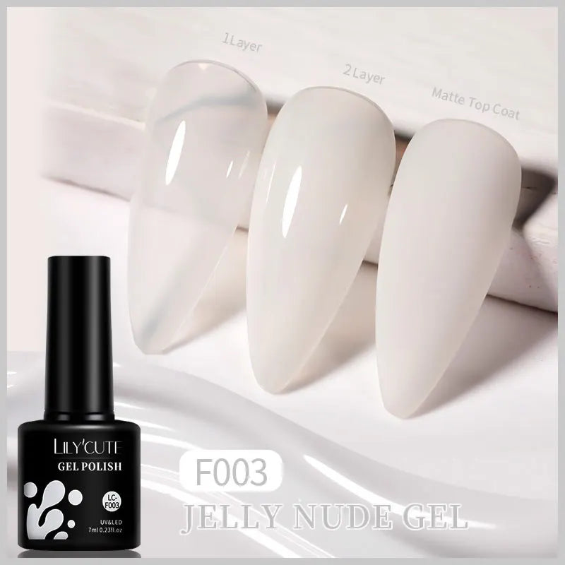 Lilycute Auroras Effect Gel Nail Polish Top Coat Summer Purple Spar Glitter Laser Semi Permanent Soak Off Nail Art Gel Varnish