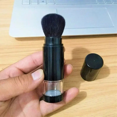 2 in 1 Foundation Brush Makeup Brush Empty Travel Blush with Refillable Loose Powder Bottle Jar Makeup Beauty Tools