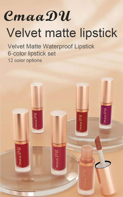 1pcs Waterproof Matte Velvet Lip Glaze Moisturizing Long Lasting Non-stick Cup Not Easy To Fade Lip Gloss Lipstick Makeup
