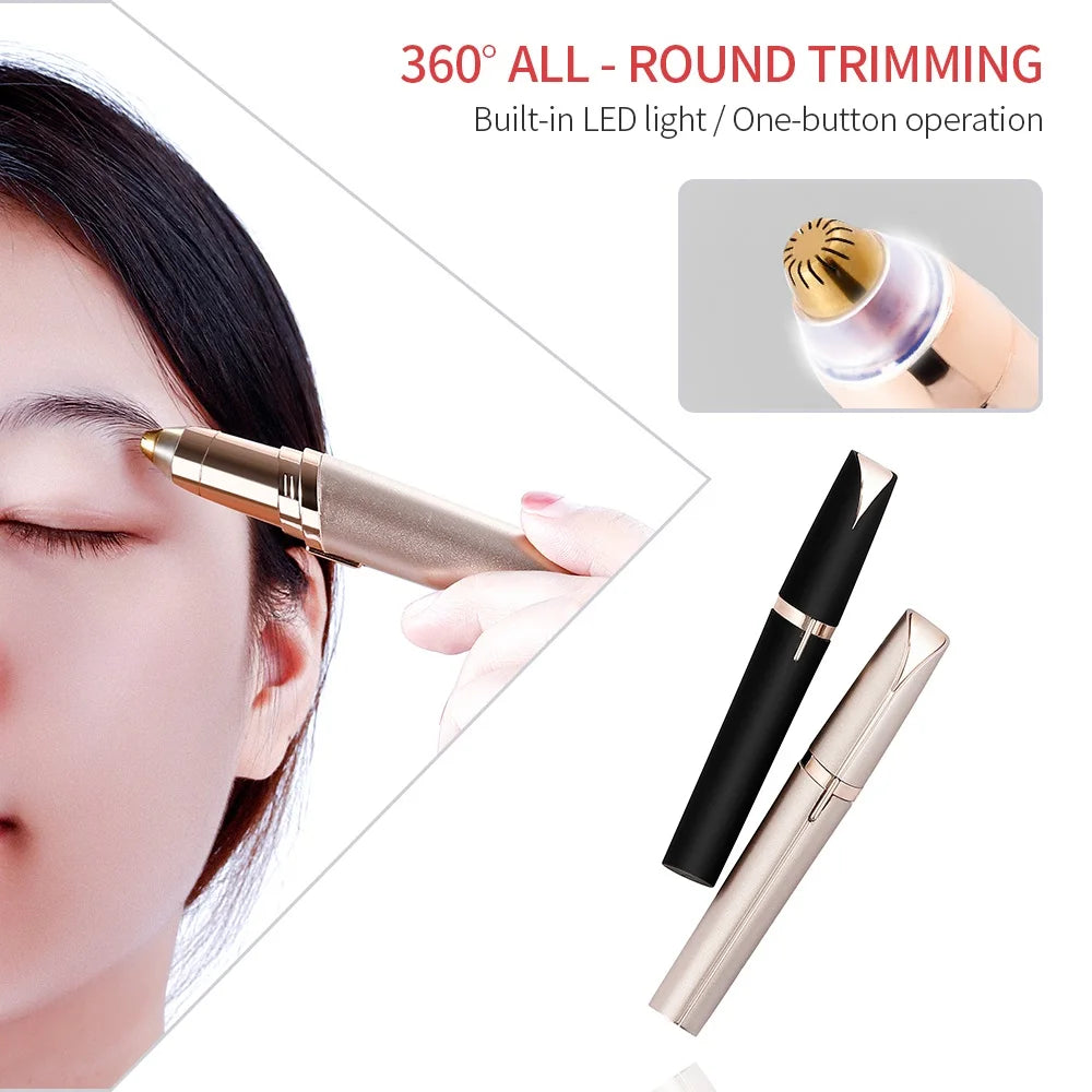 Electric Eyebrow Trimmer Mini Eyebrow Epilator Portable Facial Hair Shaver Lip Hair Nose Hair Removal Razor Women Trimmers