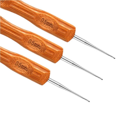 1pcs Wooden Crochet Dreadlocks Braid Needle Feather Wig Hook Needles Threader Knitting Hair Crochet Needles Hair Extension Tools