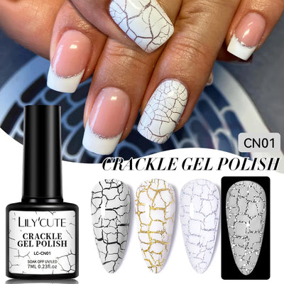 LILYCUTE 7ml Fluorescent Crackle Gel Nail Polish Summer Neon Red Green Vernis Semi Permanent UV Gel Nail Art Manicure For Nails