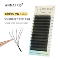 ANNAFRIS 8-25mm Mixed Length Individual Mink Eyelash Extension Supplies Natural Matte Black Soft Russian Volume Lashes Maquiagem