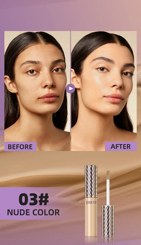 QIBEST Concealer Liquid Foundation Face Makeup Women Brightening Cream Full Coverage Concealer Lasting Modify Corrector Skin