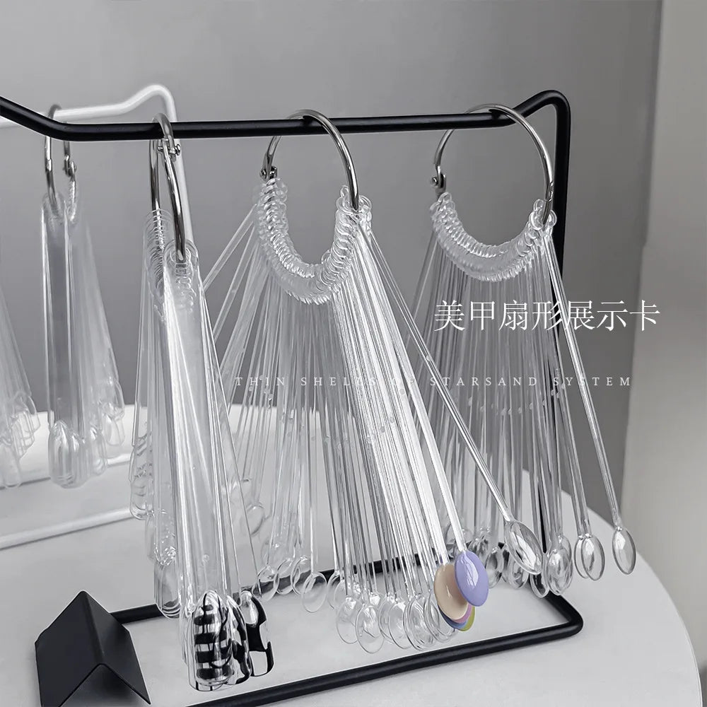 NEW Fan Shape Display False Nail Art Color Card Nail Art Tip Gel Polish Stand Template Sample Stand Nail Polish Practice Palette