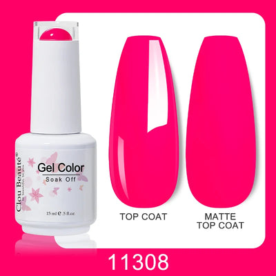 Clou Beaute Nail Gel Polish Kit 15ml Soak Off UVLED Nails Varnish Semi Permanent Nail Art Gels Lacquer Top Base Coat Gel Lacquer