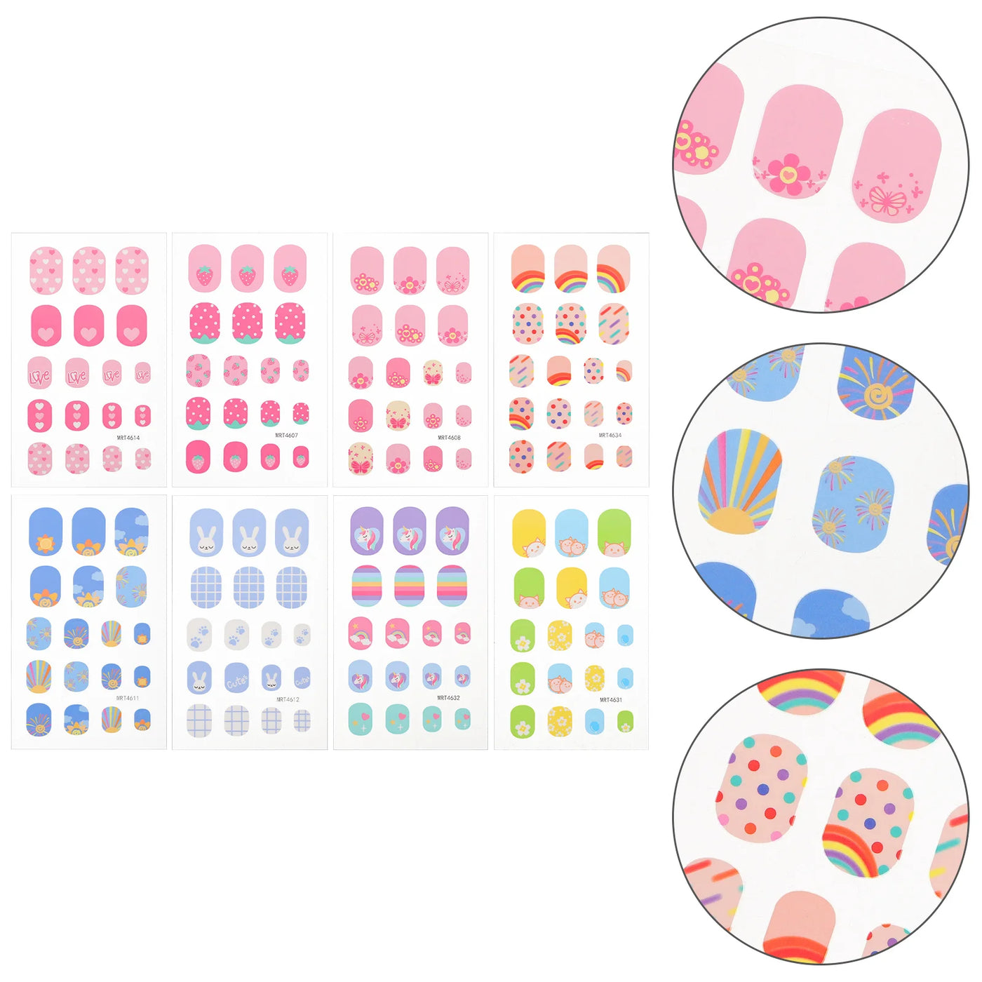 Children Nail Sticker Cartoon Nail Stickers False Waterproof Cute Kids Nail Decal For Girls Nail Salon Home Nails Supply