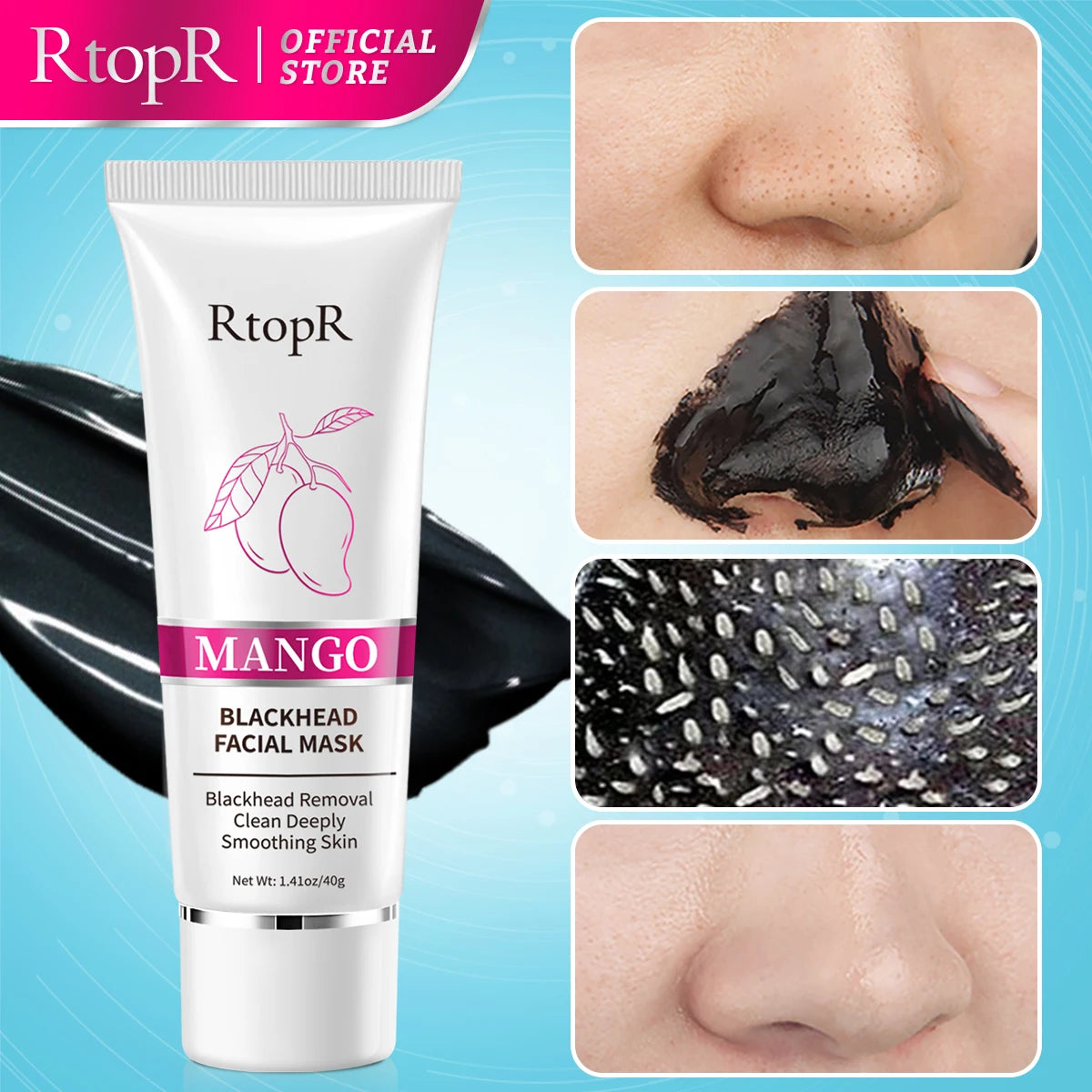 Mango Blackhead Remover Acne Treatment Nose Oil-control Mud Pore Strip Mask Whitening Cream Peel off Mask Nose Peel Skin Care