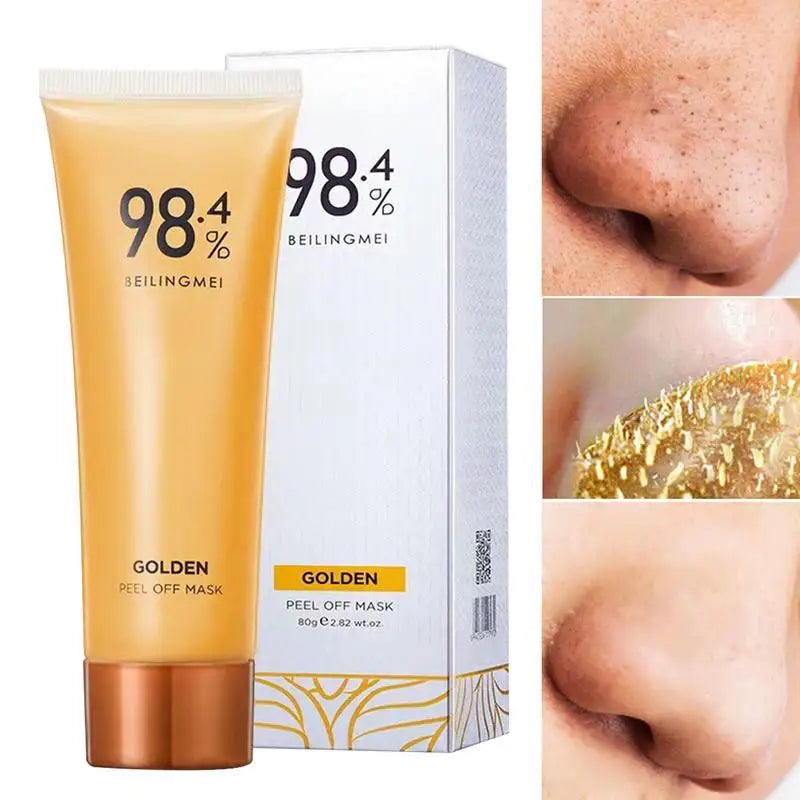 98.4% Gold Foil Peel-Off Mask 24k Gold Foil Peel-Off Masque Firming facial mask for Rough Large Pores for Women face mask
