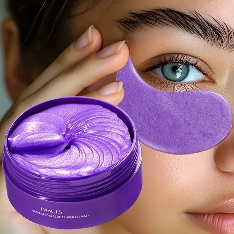 60pcs/box IMAGES Grape Crystal Collagen Eye Mask Anti Dark Circles Eye Bags Moisturizing Anti-aging Eye Patches Eyes Gel Masks