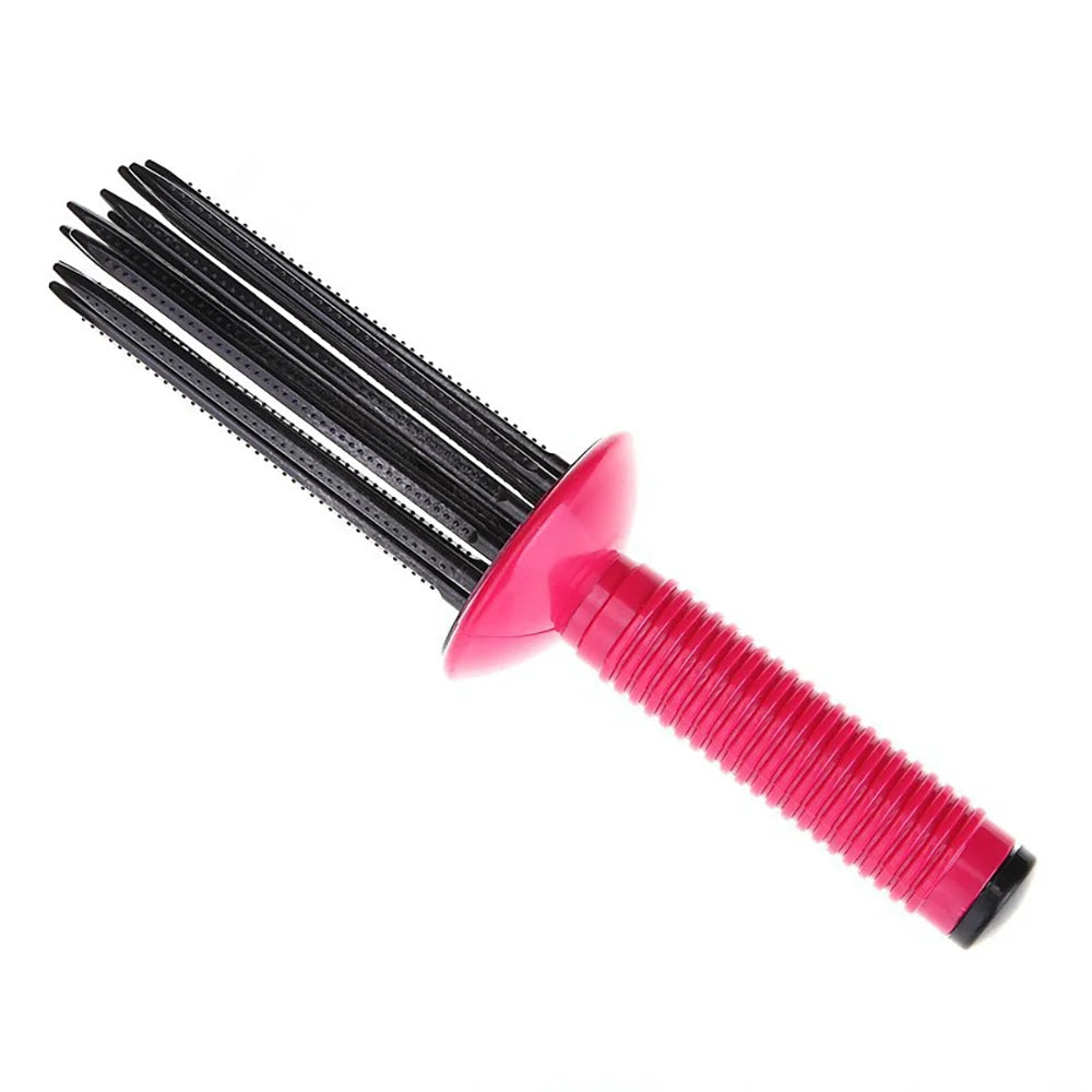 Salon Professional Hair Fluffy Curling Comb With Non-slip handle Anti‑Slip Round Hair Brush Curling Wand Barrel Hairstyling Tool