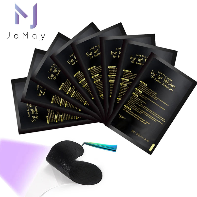 50pairs Padding UV Black Patches Eyelash Extension Eye Gel Patches Hydrogel Patch Eyelashes Makeup Stickers