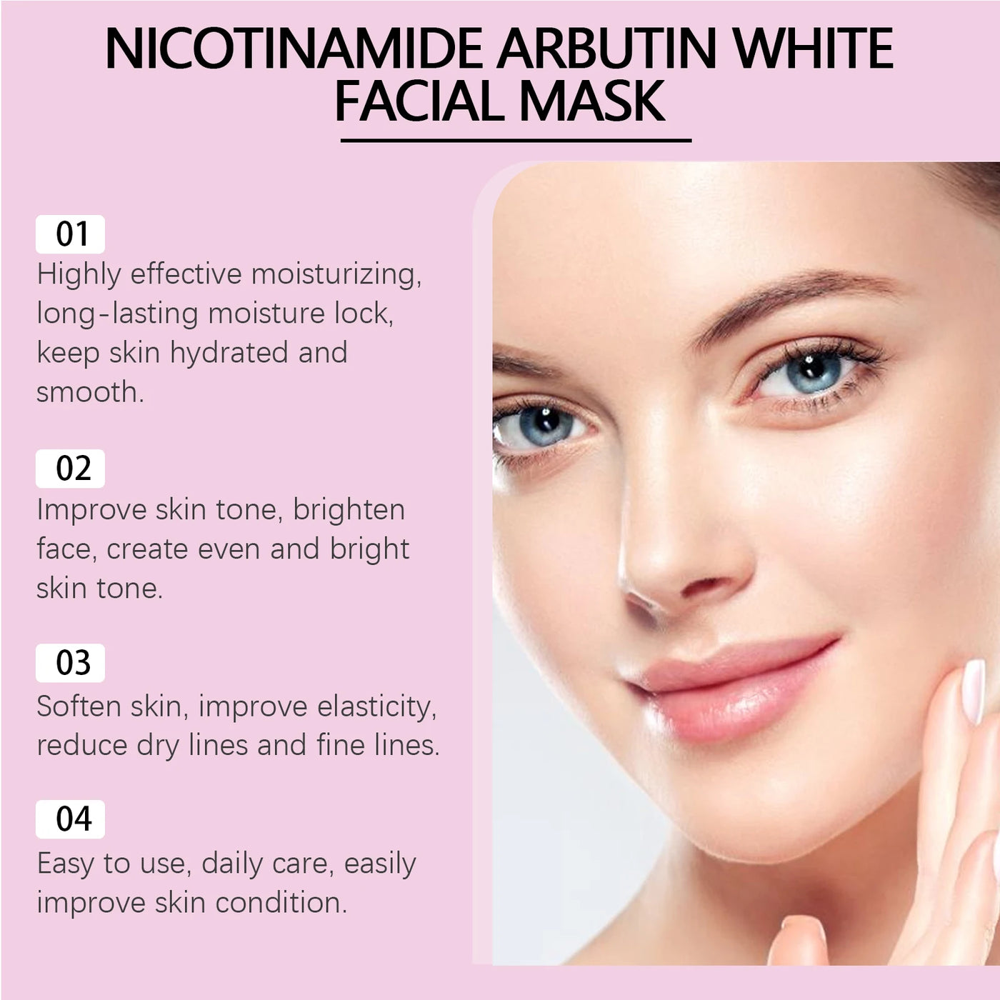 Niacinamide Arbutin Hydrating Mask Deep Hydrating Shrink Pores Firming Refreshing Brightening Facial Sheet Mask for Glowing Skin