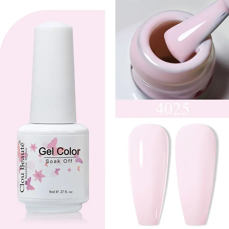 Clou Beaute 8ml Gel Polish Colorful Glitter UV Nail Gel Vernis Semi Permanent Glass Bottle Blue Green White Soak Off Gel Nail