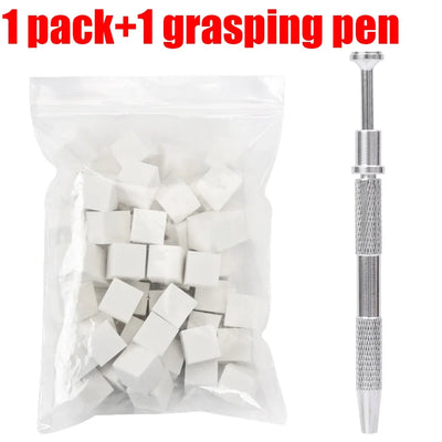 Mini Square Nail Art Sponge 4 Claws Metal Grabber Pen Nail Sponge Manicure Tools Gradient Brush Glitter Powder Dotting Pen