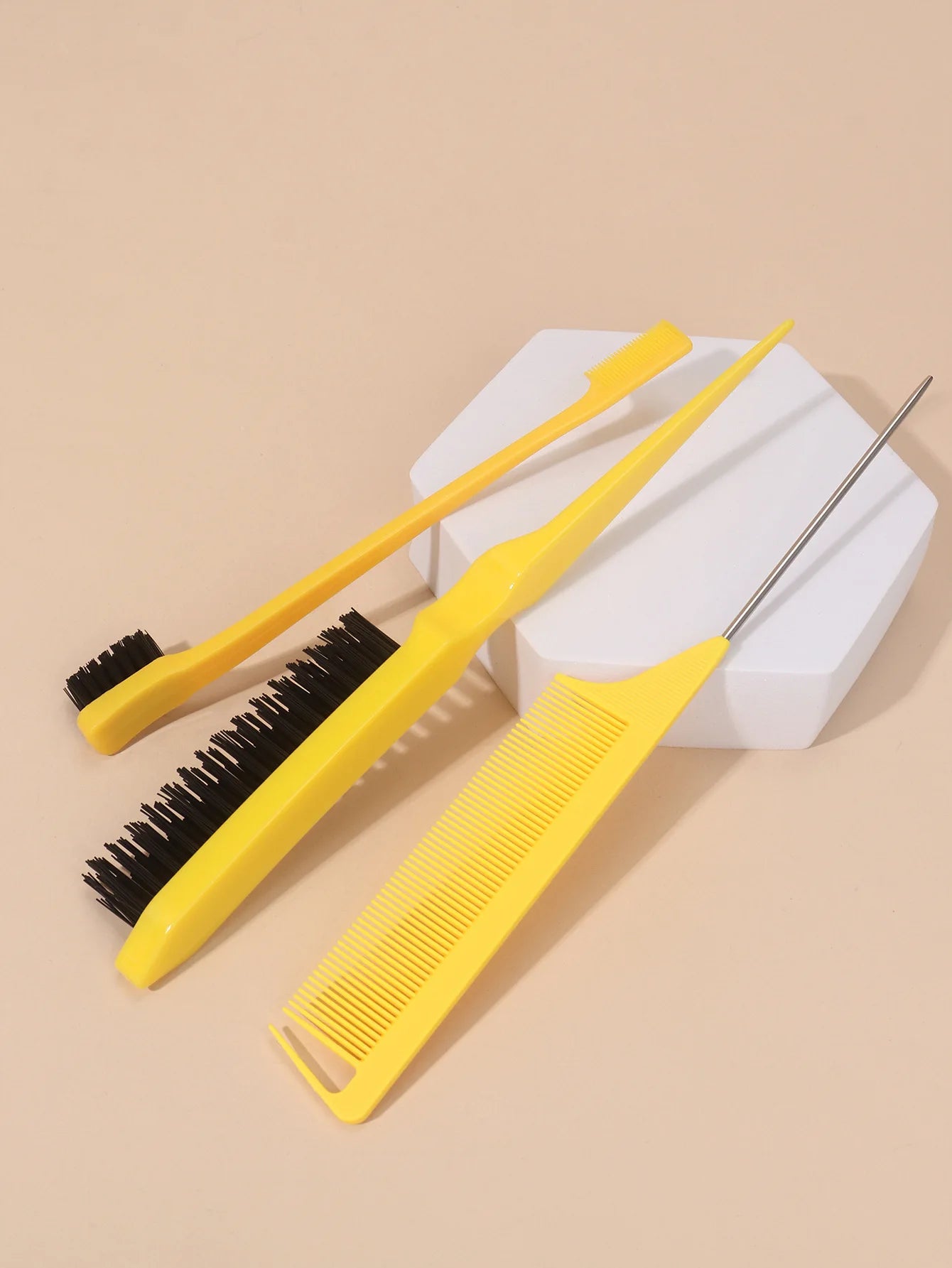 3pcs/set Double Sided Hair Edge Brush Set Hair Styling Comb Control Brush Accessories Hairline Brush Comb Styling Partition Comb