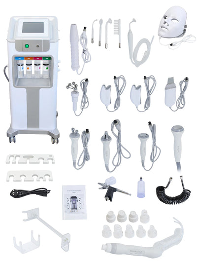 AOKO New 12 IN1 Hydro Dermabrasion Aqua Peeling Ultrasound Facial Care Oxygen Injection Skin Rejuvenation Whiting Beauty Machine