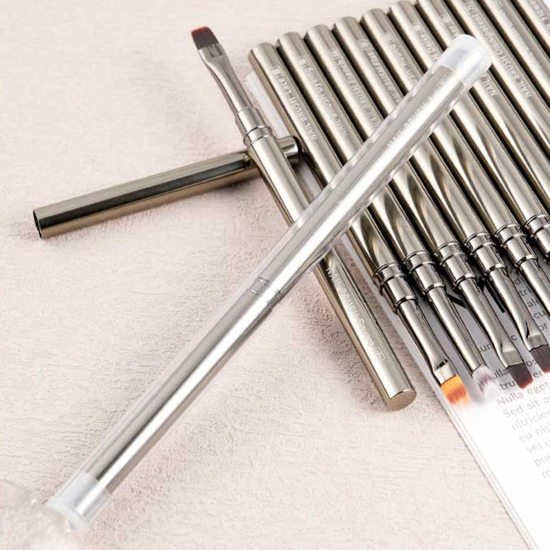 BORN PRETTY Nail Liner Brush DIY Drawing Painting Flower Line Stripes Pen Metal Handle UV Gel Nail Art Brushes Manicure Tool