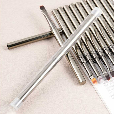 BORN PRETTY Nail Liner Brush DIY Drawing Painting Flower Line Stripes Pen Metal Handle UV Gel Nail Art Brushes Manicure Tool
