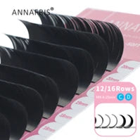 ANNAFRIS 8-25mm Mixed Length Individual Mink Eyelash Extension Supplies Natural Matte Black Soft Russian Volume Lashes Maquiagem