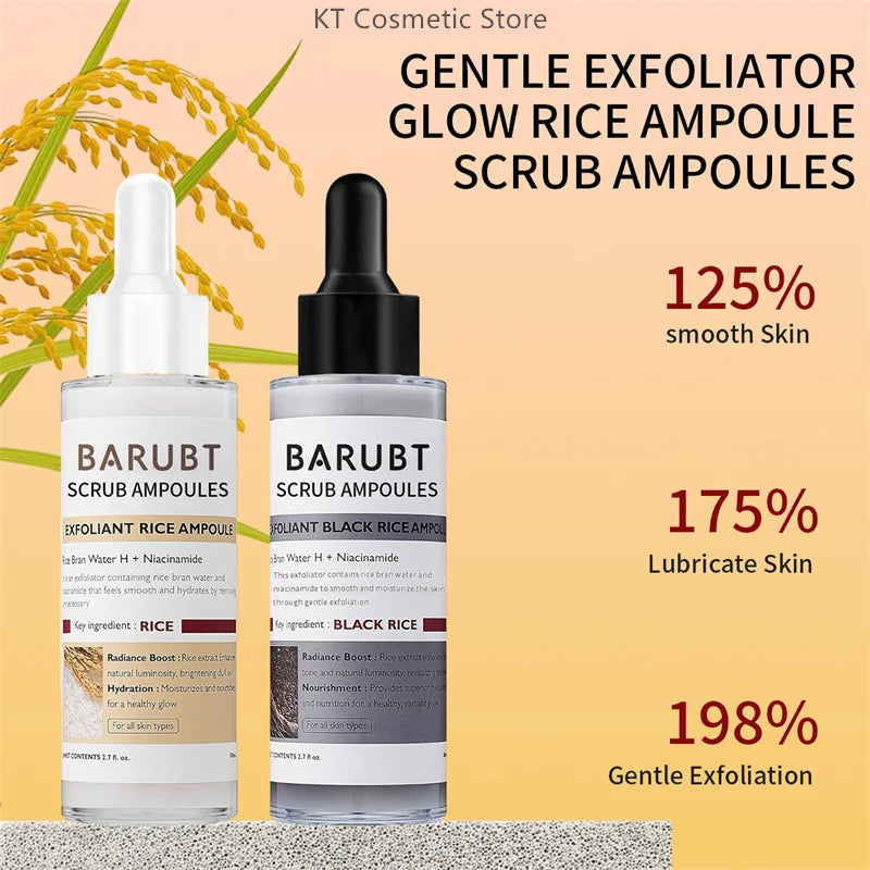 Black White Rice Peel Shot Glow Rice Ampoule Duo Exfoliate Dead Skin Closed Pimples Moisturize Brighten Smooth Pores Care Korea