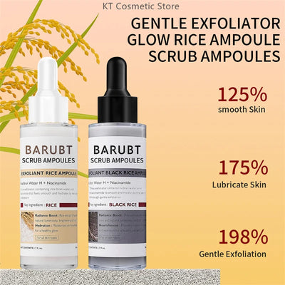 Black White Rice Peel Shot Glow Rice Ampoule Duo Exfoliate Dead Skin Closed Pimples Moisturize Brighten Smooth Pores Care Korea