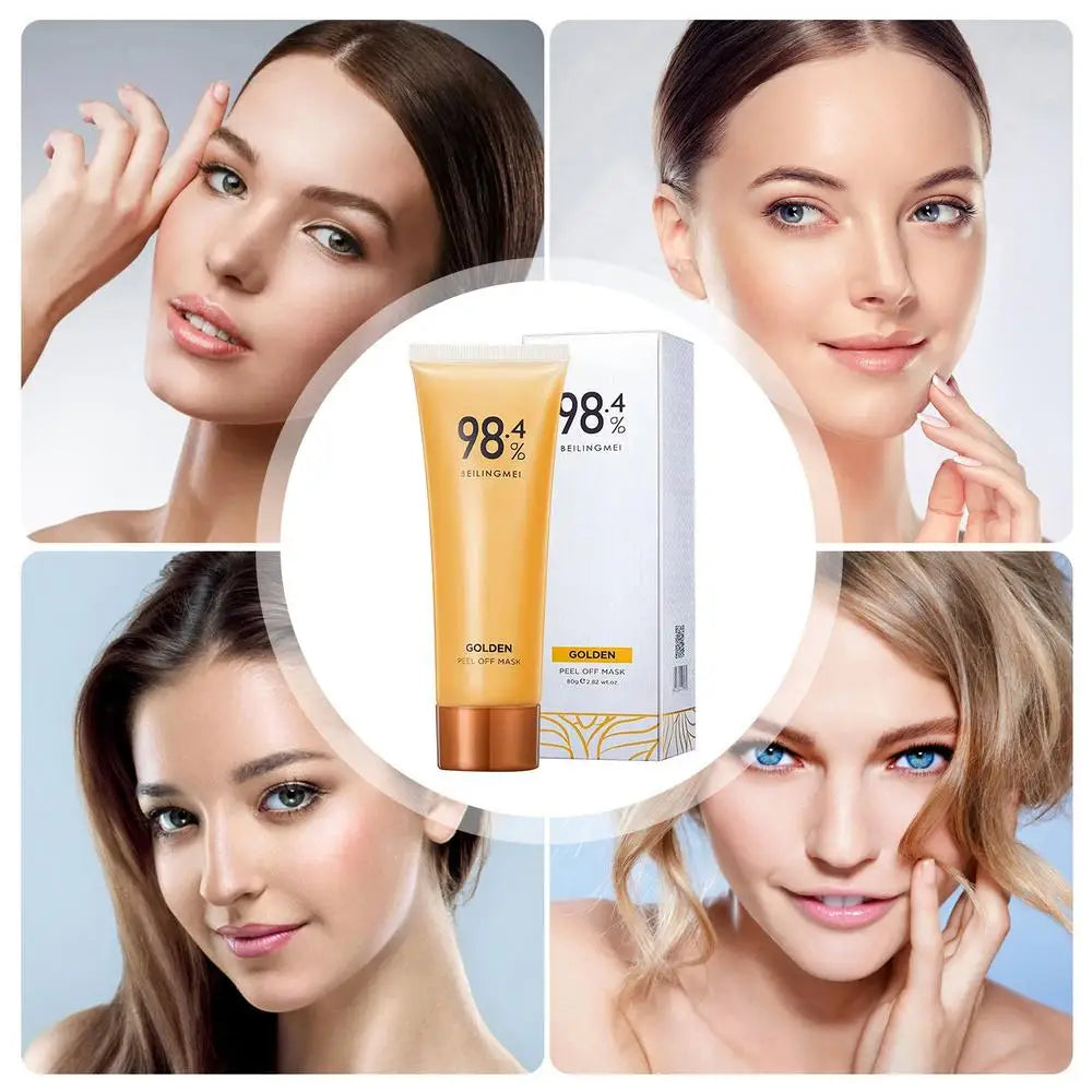 Gold Foil Peel-Off Mask Peel Off Anti-Wrinkle Face Mask 98.4% Beilingmei Gold Mask Facial for Deeply Cleans Moisturizing