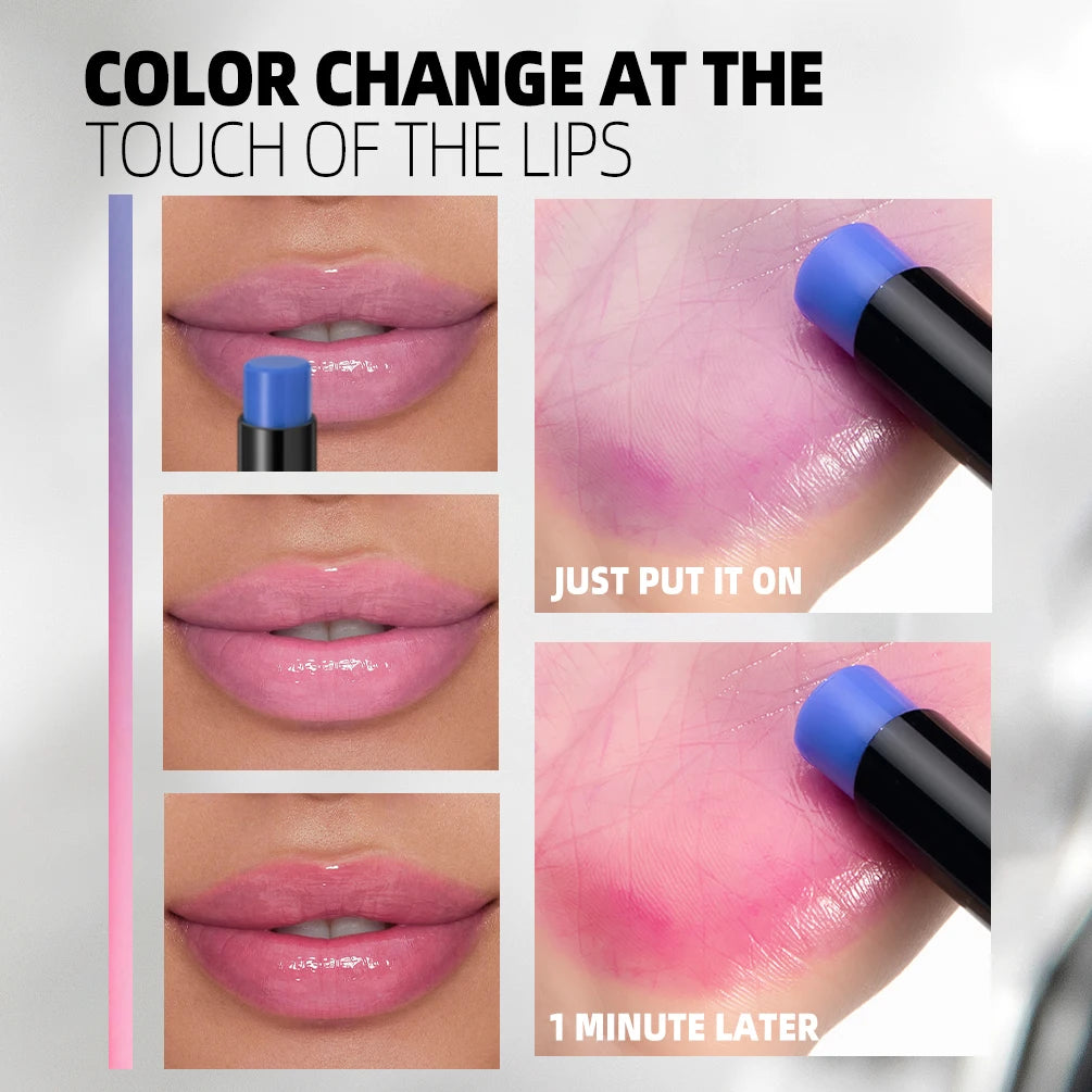 QIBEST Magic Color Changing Lip Stick Moisturizing Long Lasting PH Change Shift Colors Lip Balm Nourish Lip Stain Tint Makeup