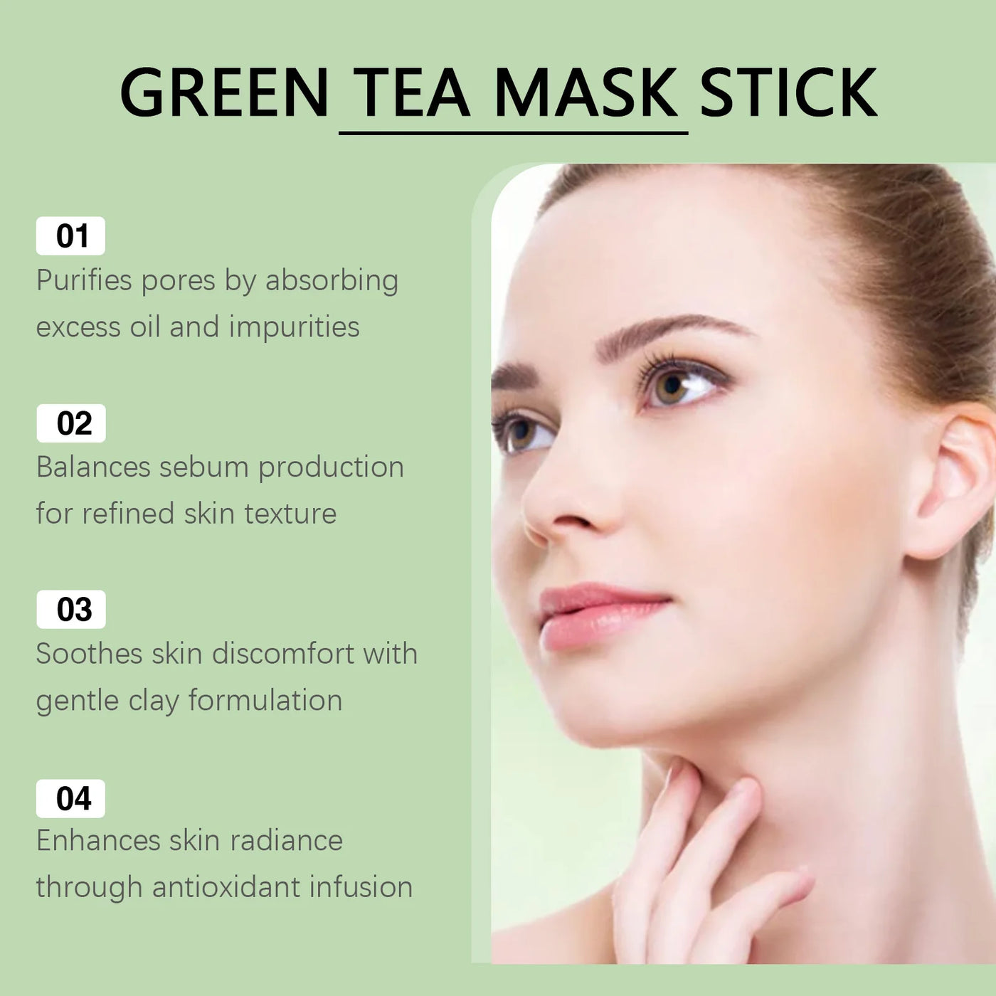 HOYGI Green Tea Cleansing Mask Blackhead Removal Anti Acne Oil Control Shrink Pores Purifying Reduce Brightening Face Skin Care
