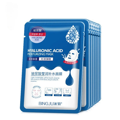 10pcs Hyaluronic Acid Hydrating Facial Mask Sheet Masks for Face Hydrating Shrinking Pores Moisturizing Face Masks Skin Care