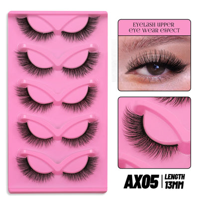 GROINNEYA Cat Eye Lashes Natural long Manga Lashes Faux Mink Eyelashes Winged End Eye Elongated Eyelashes Fake Lashes Soft