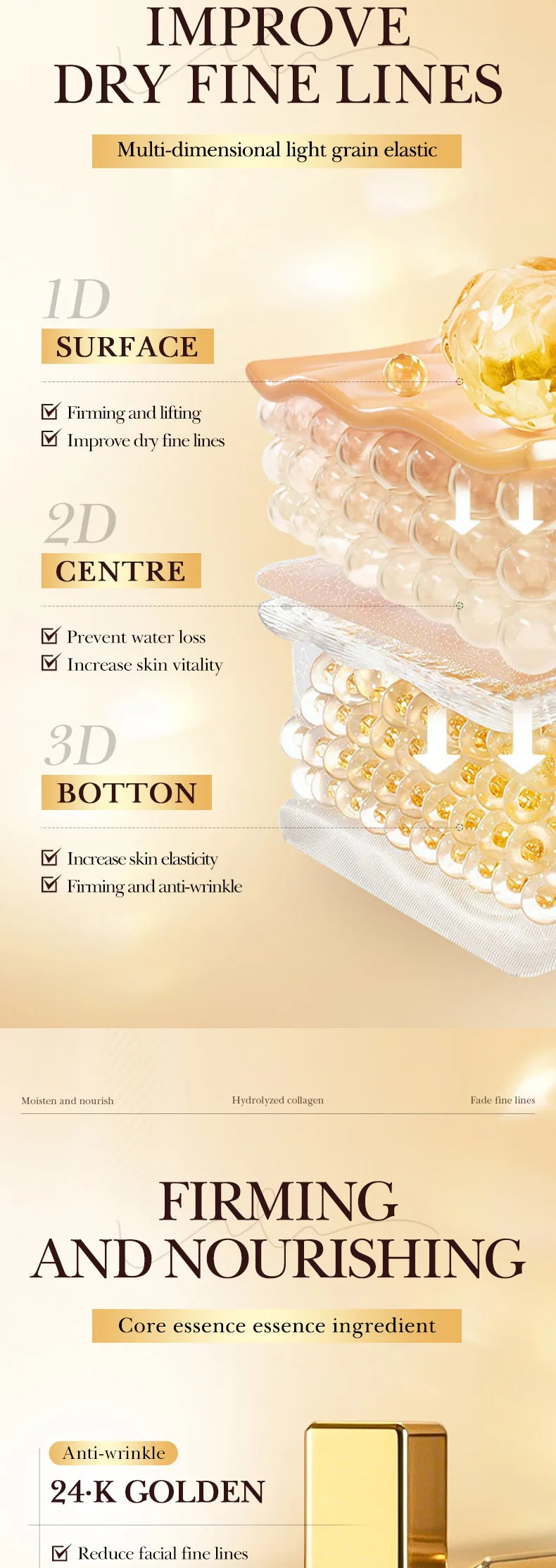 SADOER 24k Golden Collagen Facial Masks Anti Wrinkle Firming Moisturizing Anti-Aging Face Mask Beauty Facial Skin Care Products