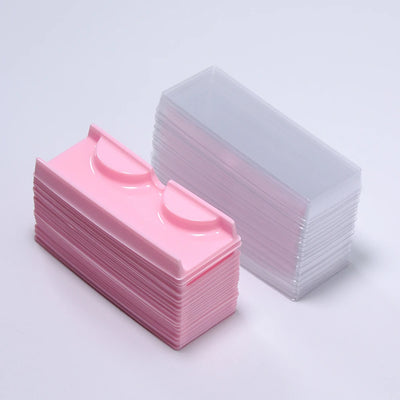 ANNAFRIS 50pcs Eyelashes Packaging Box False Lash Plastic Tray Holder Empty Storage Cover Mink Eyelash Display Box