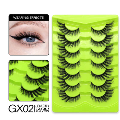 GROINNEYA Cat Eye Lashes Natural long Manga Lashes Faux Mink Eyelashes Winged End Eye Elongated Eyelashes Fake Lashes Soft