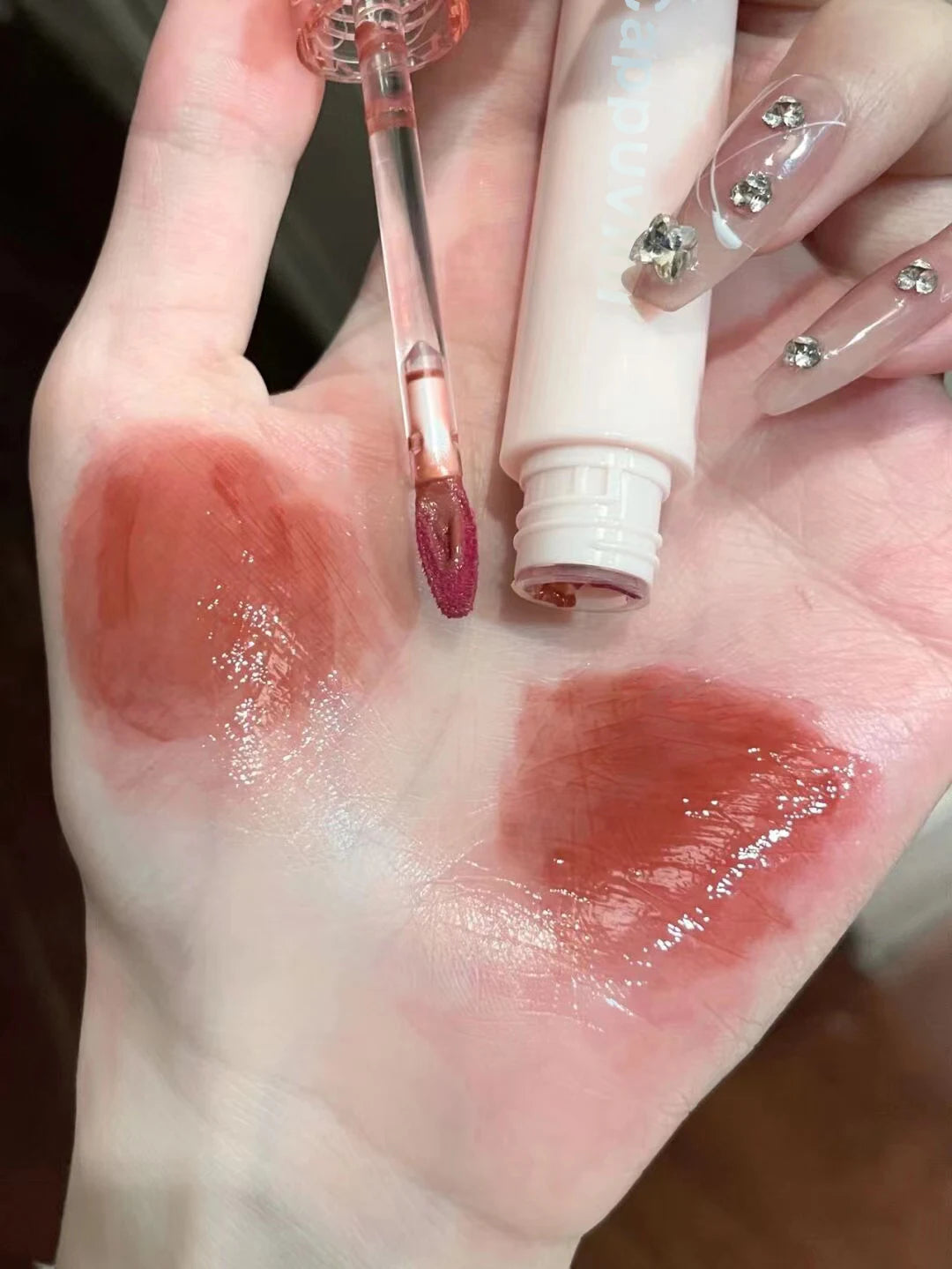 Cherry Pink Mirror Water Lip Gloss Waterproof Nude Brown Clear Tint Glass Lip Oil Liquid Lipstick for Makeup