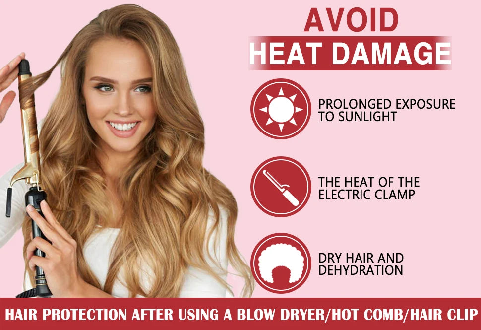 Lockmio 100ml Heat Thermal Protection Spray Moisturize Smooth Protect Hair Repair Damage Frizz Conditioner For Salon Hairstyle