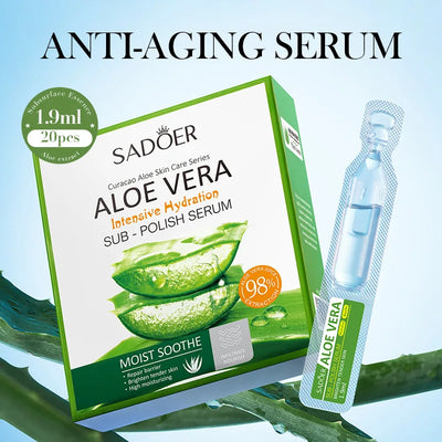 SADOER Aloe Vera Anti Aging Face Serum Moisturizing Brightening Firming Hydrating Facial Essence Beauty Face Skin Care Products