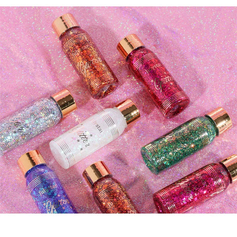 With Smear Spoon Multifunctional Eye Glitter Nail Hair Body Face Glitter Gel Art Flash Loose Sequins Cream Festival Glitter Deco