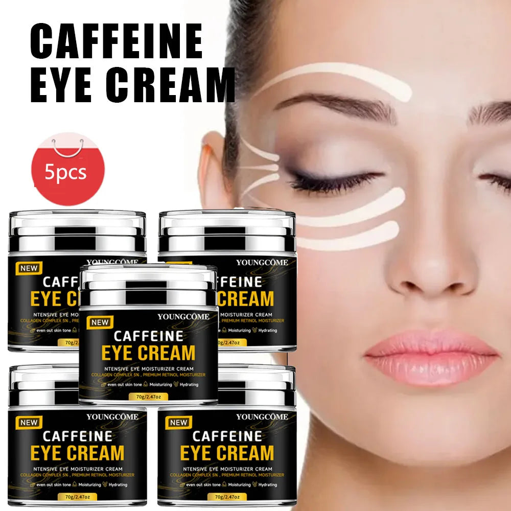 Caffeine Eye Stick Fade Dark Circles Eye Cream Firming Removal Puffiness Nourishing Moisturizing Lightening Eye Cream Stick 5pcs