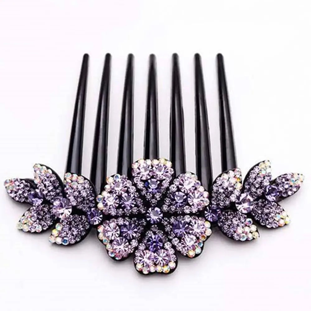 Women Hair Comb Rhinestone Crystal Hair Clips Hairpins Lady Bride Wedding Party Headdress Headwear Elegant Hair Accessories