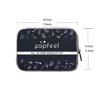 POPFEEL Beginner Makeup Set for Women，Complete Makeup Essentials Gift Kit with Eyeshadow Palette, Foundation, Concealer, Lipstic