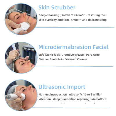 Hydro Water Jet Peel Hydrodermabrasion Machine 6 in 1 Facial Dermabrasion Hydra Skin Whitening Device Facial Skin Care Machine
